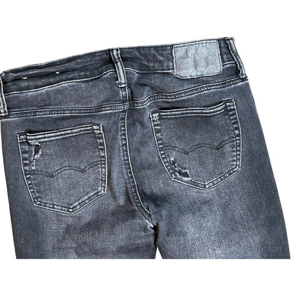 AE Men's Ne(x)t Level Flex Skinny Jeans in Ripped/Patched Washed Black Size 30x3 - Picture 5 of 7